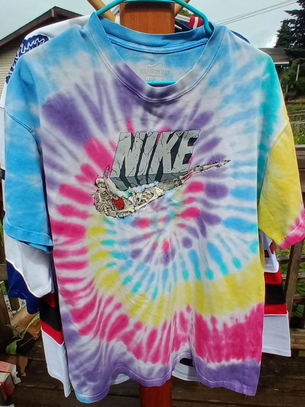 Nike "Exploration Series" skeleton tie-dye t-shirt